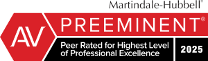 Martindale-Hubbell | AV Preeminent | Peer Rated For Highest Level of Professional Excellence | 2025